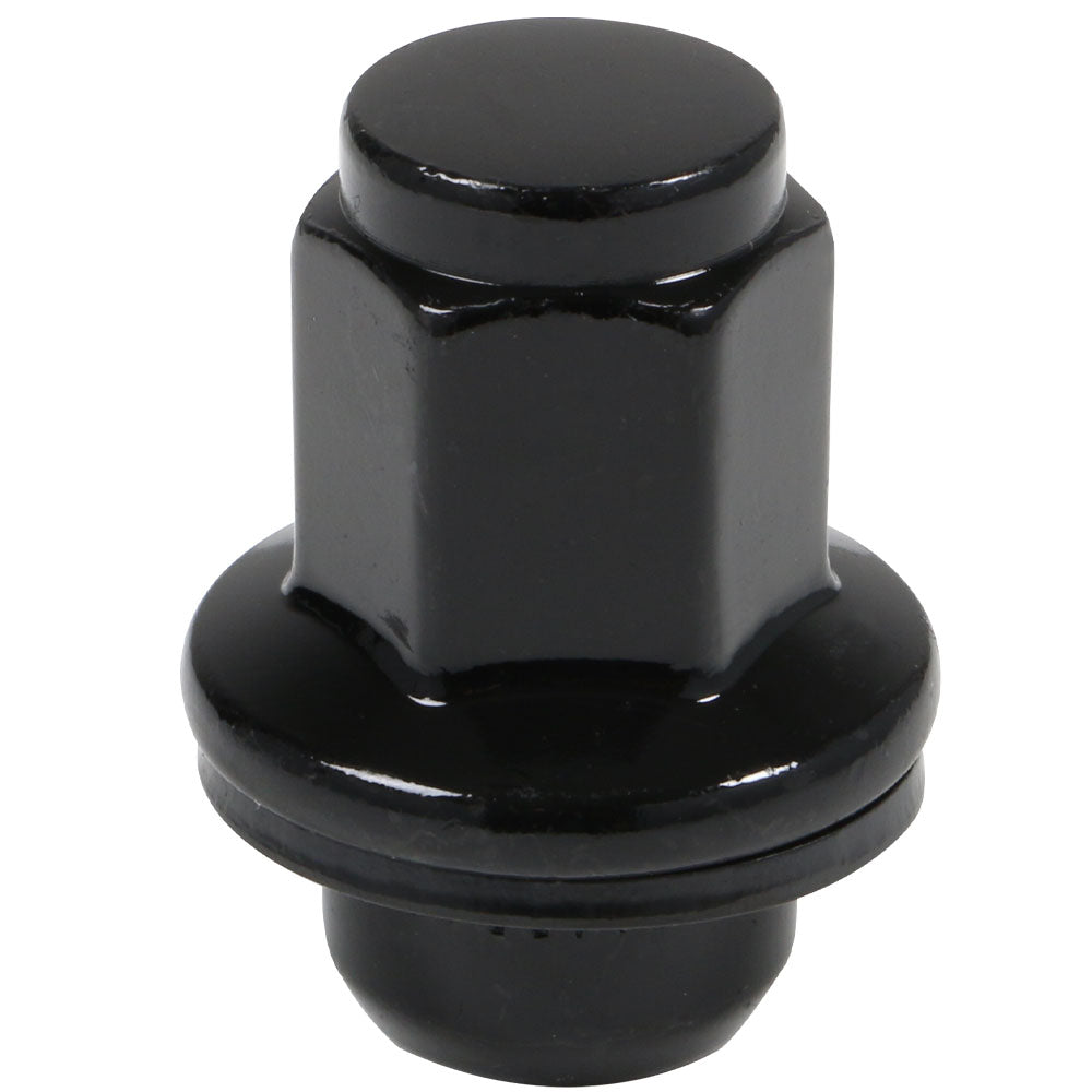 Mag W/Washer Black Nut OEM Flat/60° Seat-14x1.50mm-15mm Shank OD 22.1mm-22mm Hex