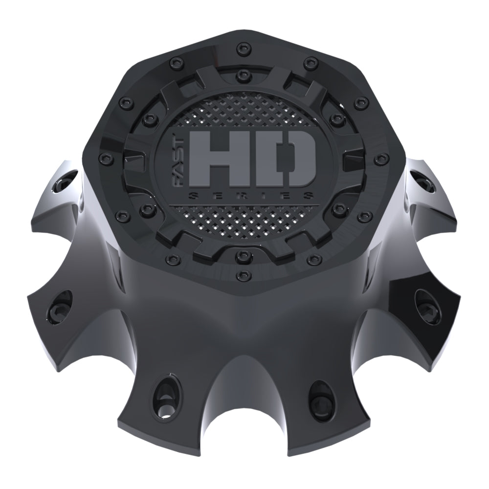 Gloss Black Cap with Gloss Black Hardware and Gloss Grey Fast HD Series Logo