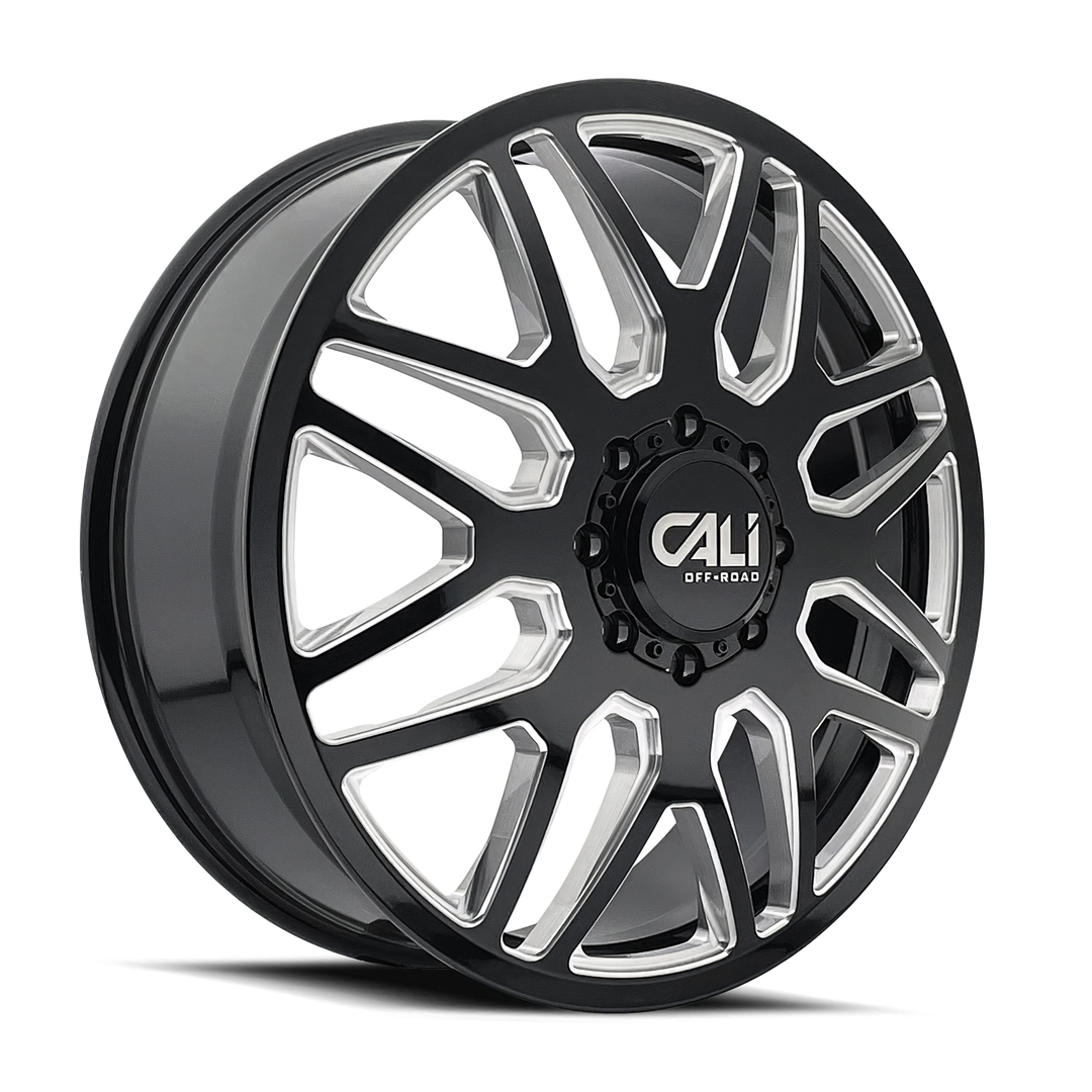 Cali Off-Road Invader Dually 9115D 22x8.25 8x200 115 142 Gloss Black Milled