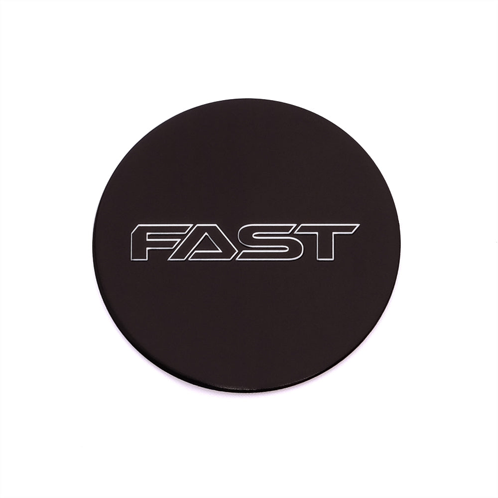 Black Emblem With Chrome (FAST) Logo - Flat - EM-449FBCF