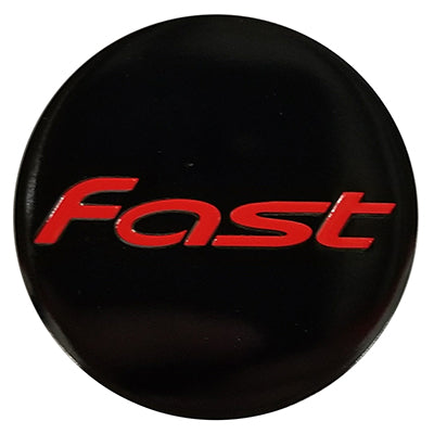 Black Emblem With Red (Fast) Logo - Flat