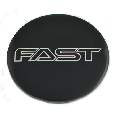 Black Emblem With Chrome Outline (FAST) Logo - Flat - EM-490FBCF