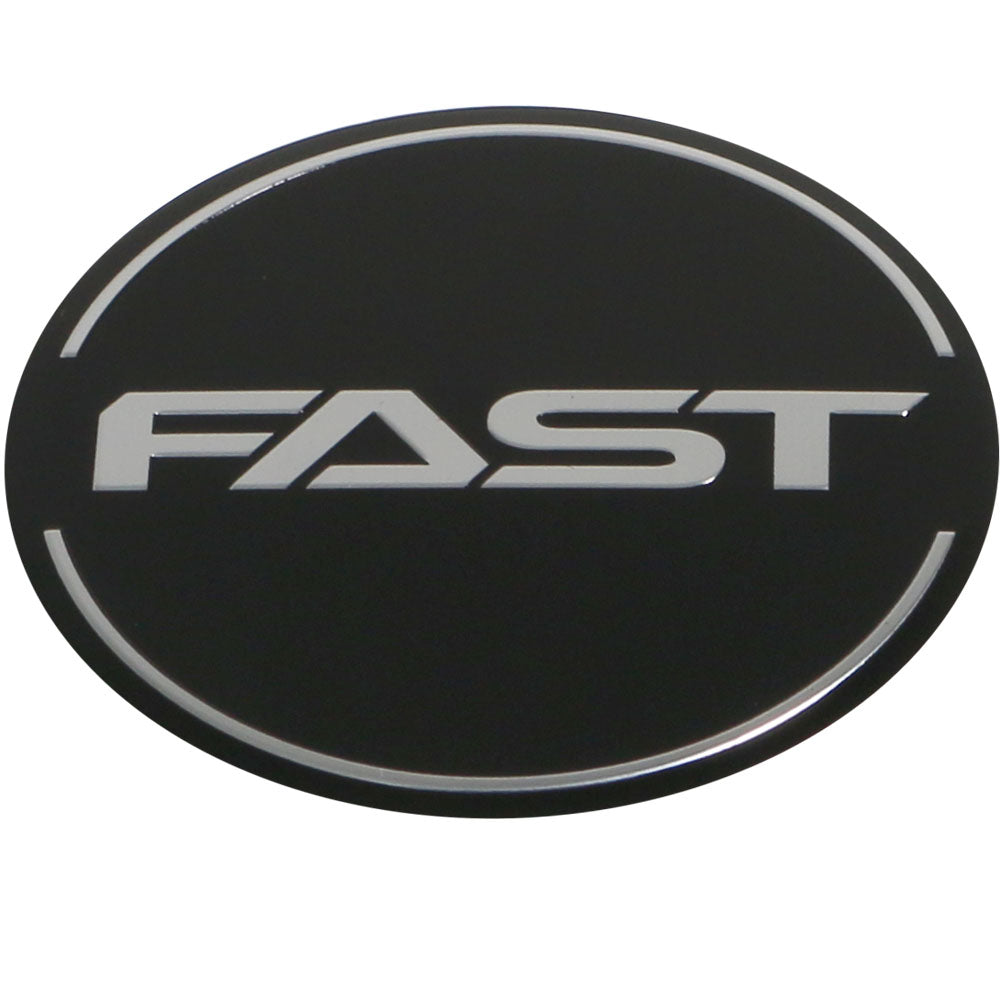 Black Emblem with Chrome Trim (Fast Wheels) Logo - Flat