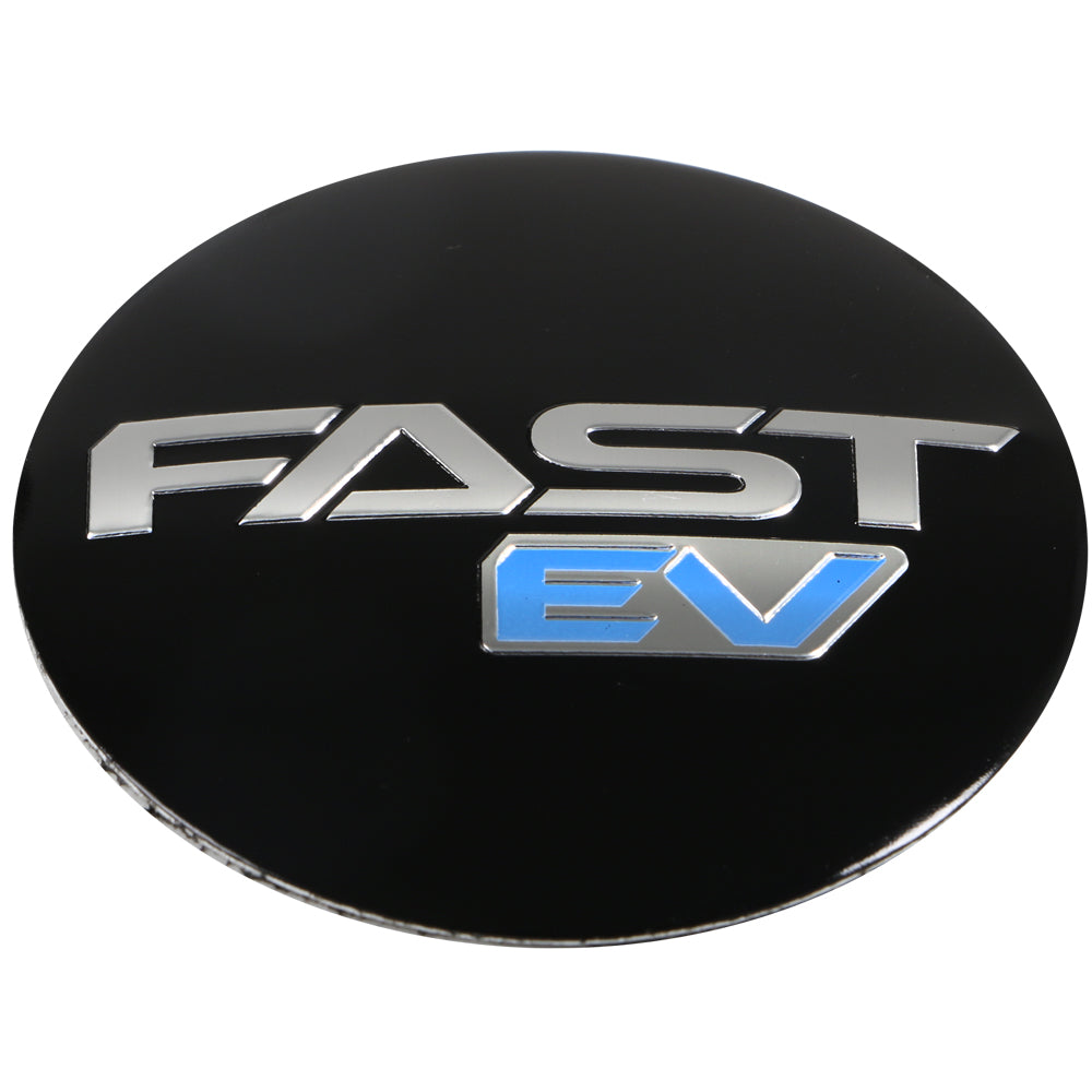 Black Emblem With Brushed Aluminum (FAST)- Blue (EV) Logo - Dome - EM-566DBVFEV-1