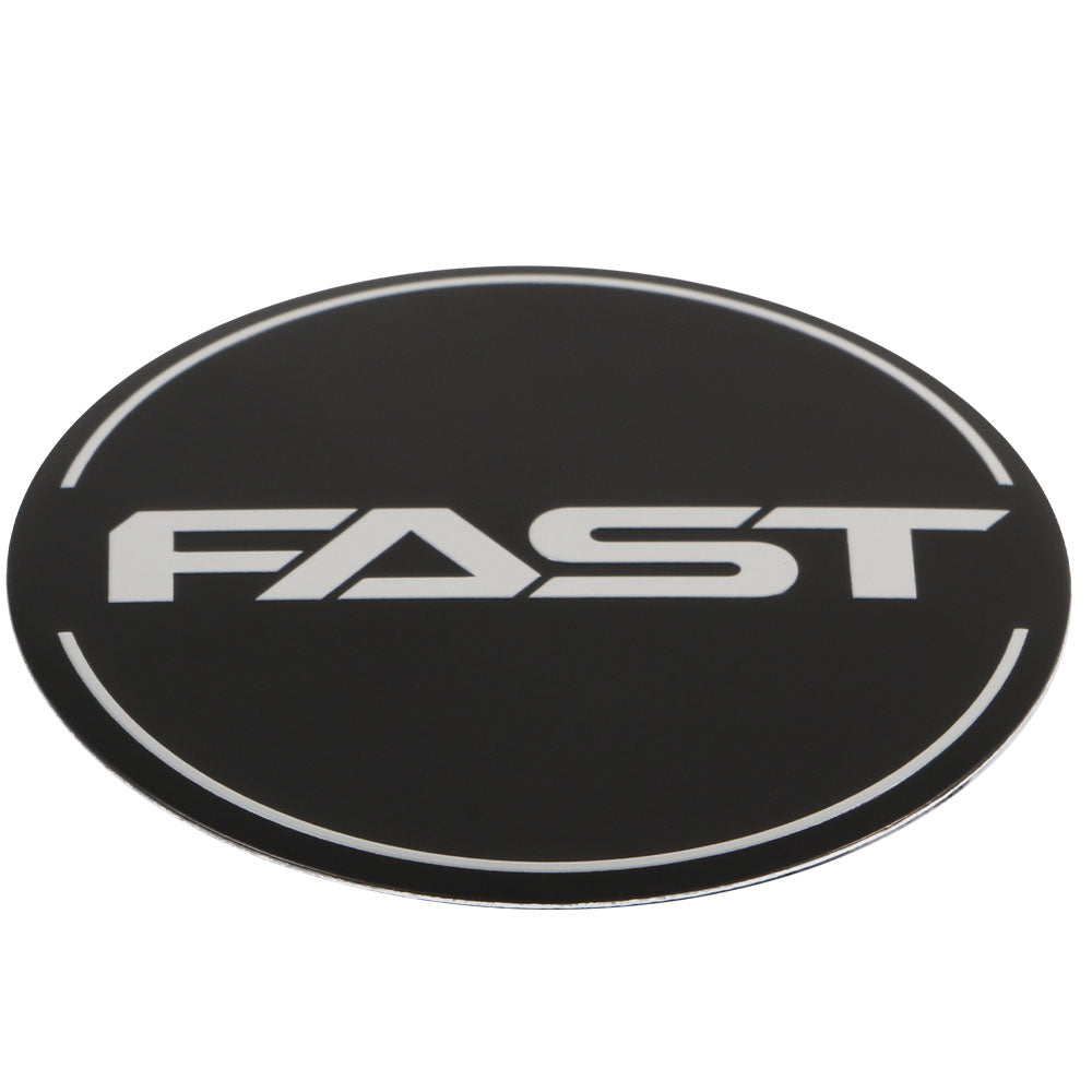 Black Emblem With Brushed Aluminum (FAST) Stroke Logo - Flat - EM-566FBVF