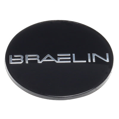 Black Acrylic Emblem With Chrome (Braelin) Logo - Flat