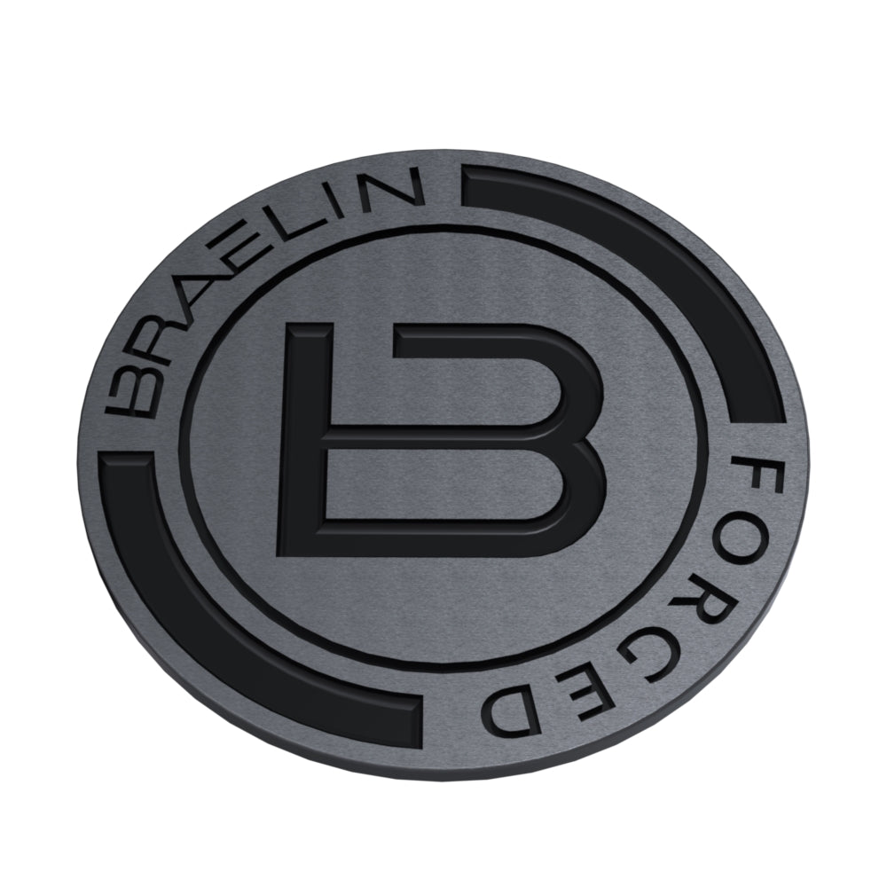 Matte Carbon Grey Metal Emblem with Black Logo- Flat - EM-610FVBBR