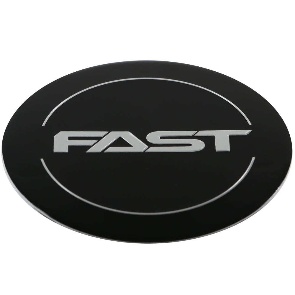 Black Emblem With Chrome Outline (FAST) Logo - Flat