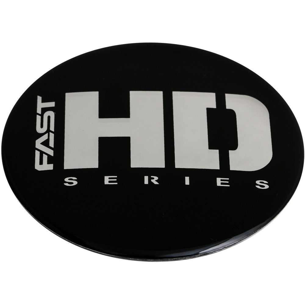 Black Emblem With Brushed Aluminum (FAST HD series) Logo - Dome