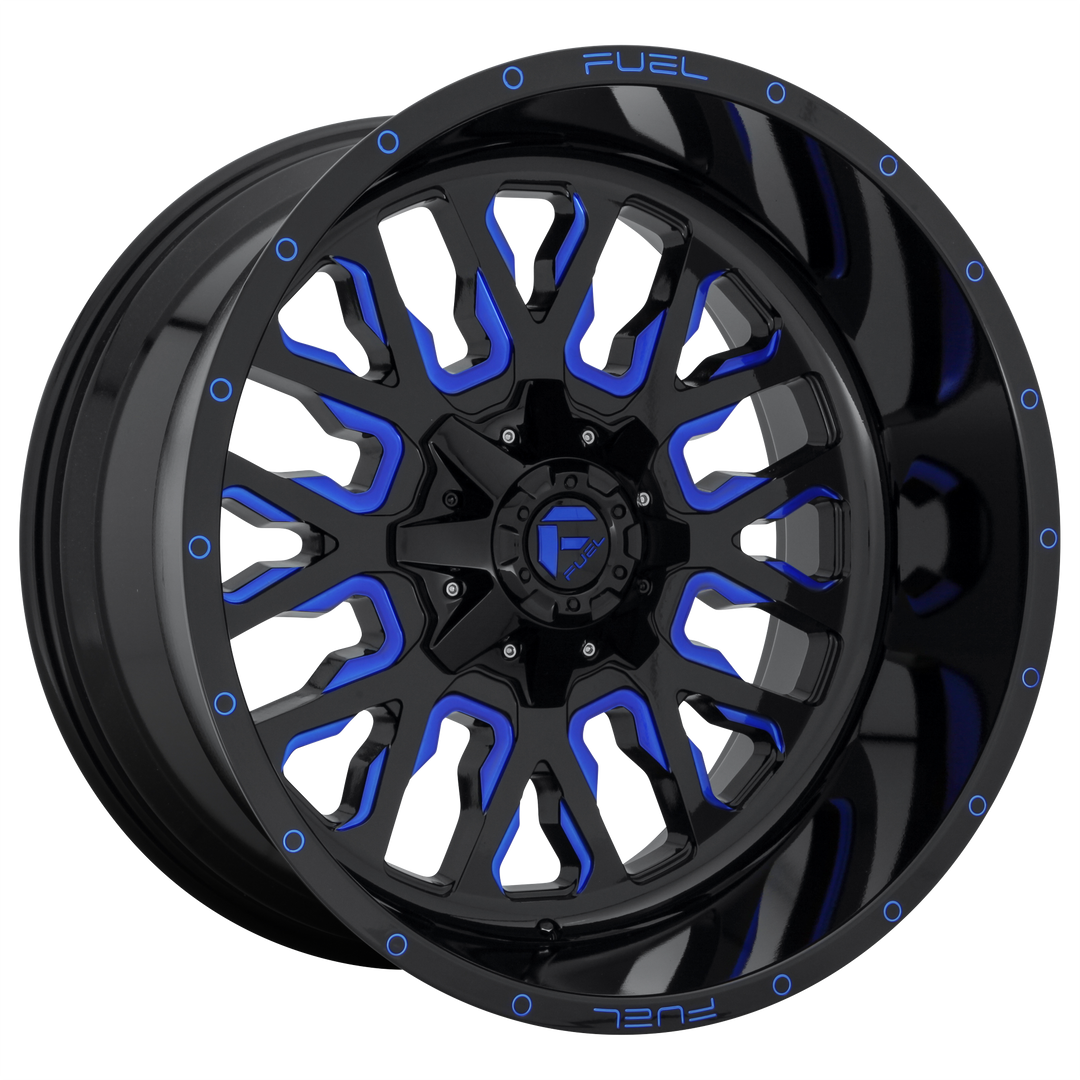 FUEL OFF-ROAD D645 STROKE 18X9 8X165.1 -12 125.1 GLOSS BLACK BLUE TINTED CLEAR