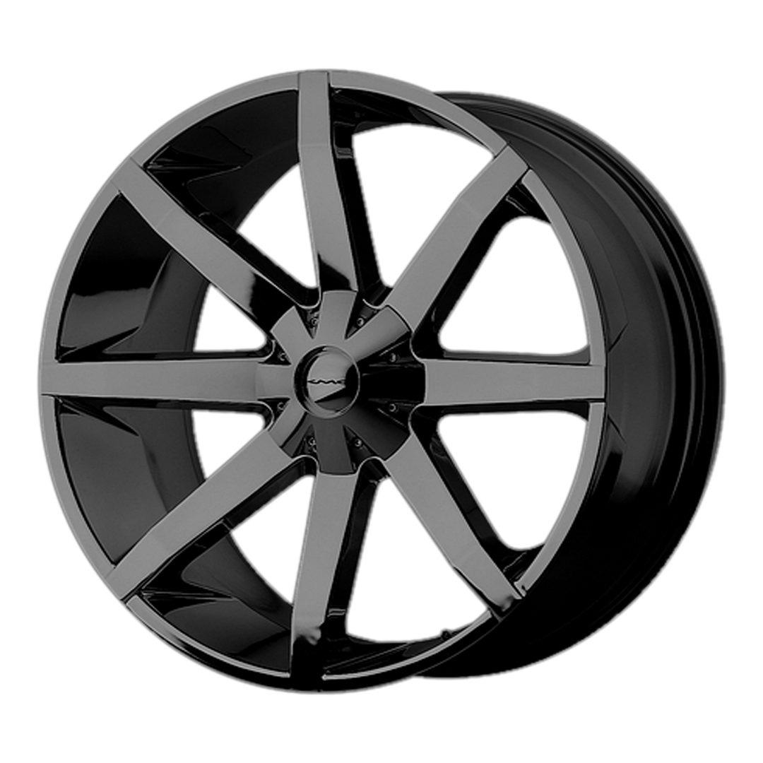 KMC WHEELS KM651 SLIDE 22X9.5 6X115 38 72.56 GLOSS BLACK