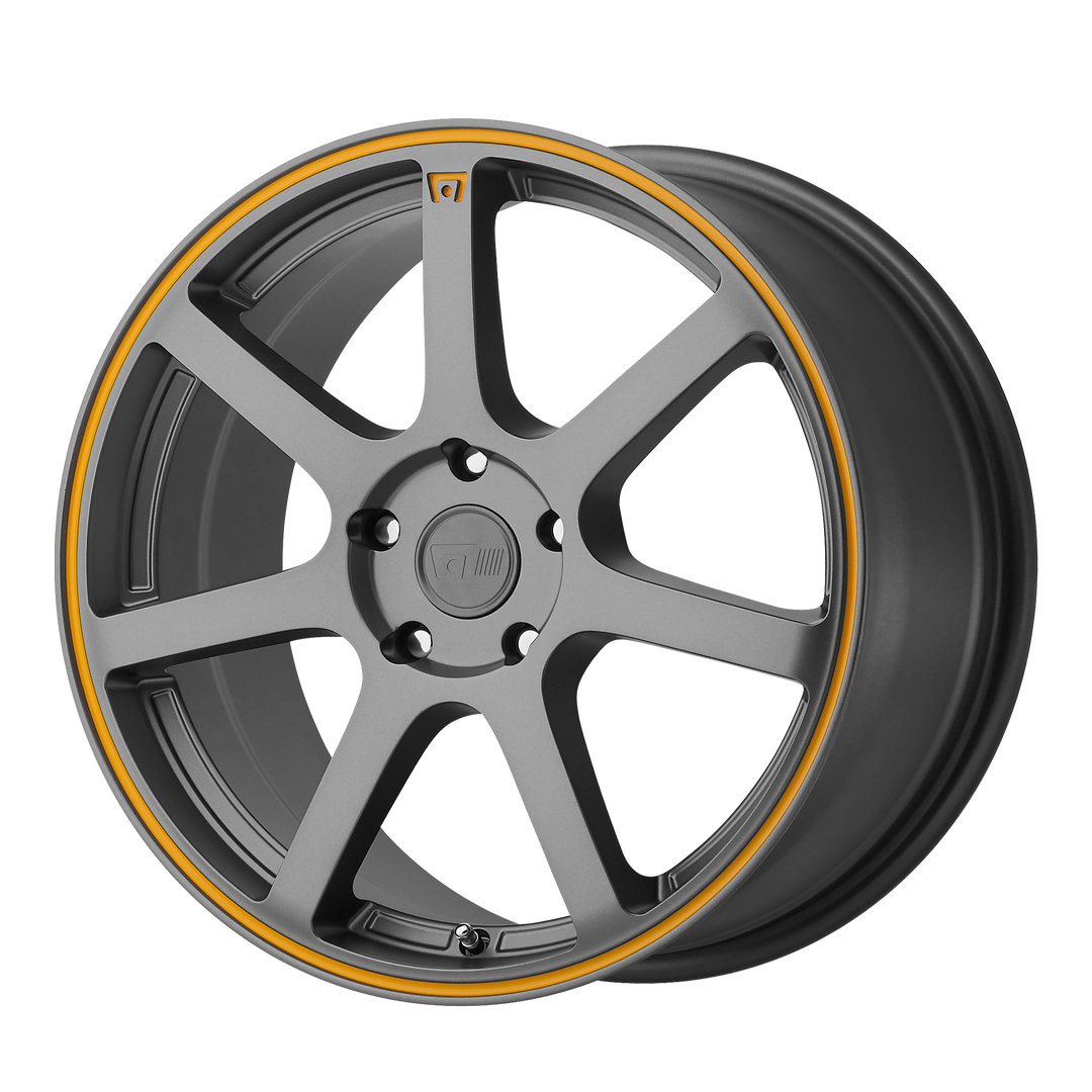 Motegi Mr132 17x7 5x112 40 72.56 Matte Gray Orange Stripe
