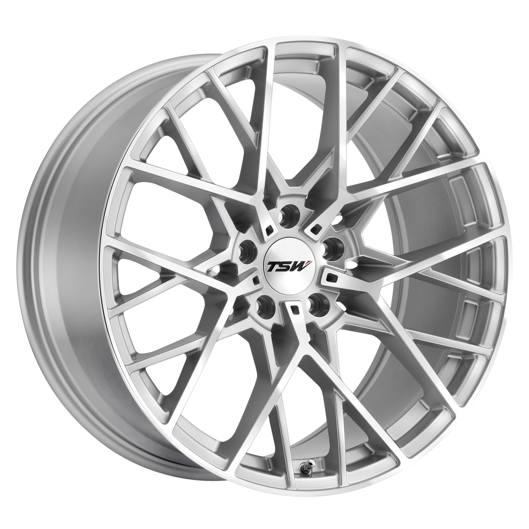TSW SEBRING 17X8 5X108 40 72.1 SILVER W/ MIRROR CUT FACE