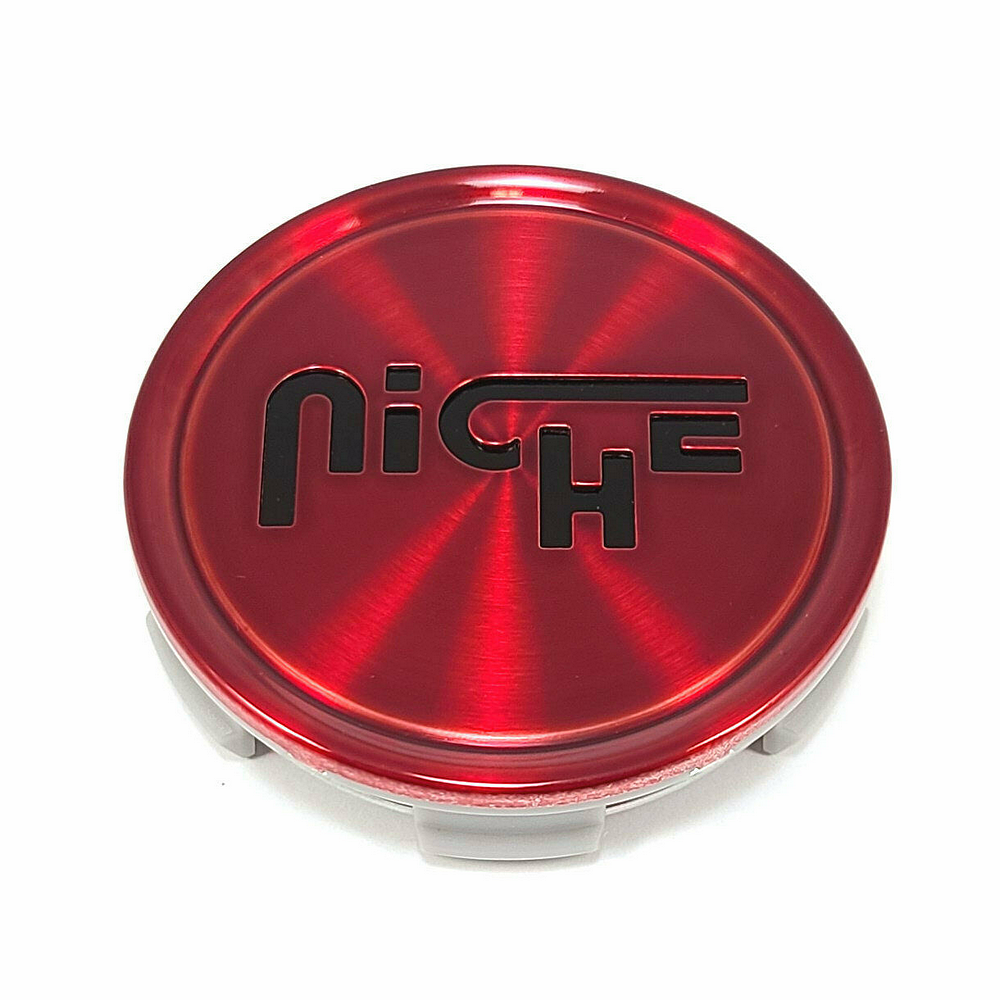 Niche 2.70"Flat Cap-gl-red Logo In Blk