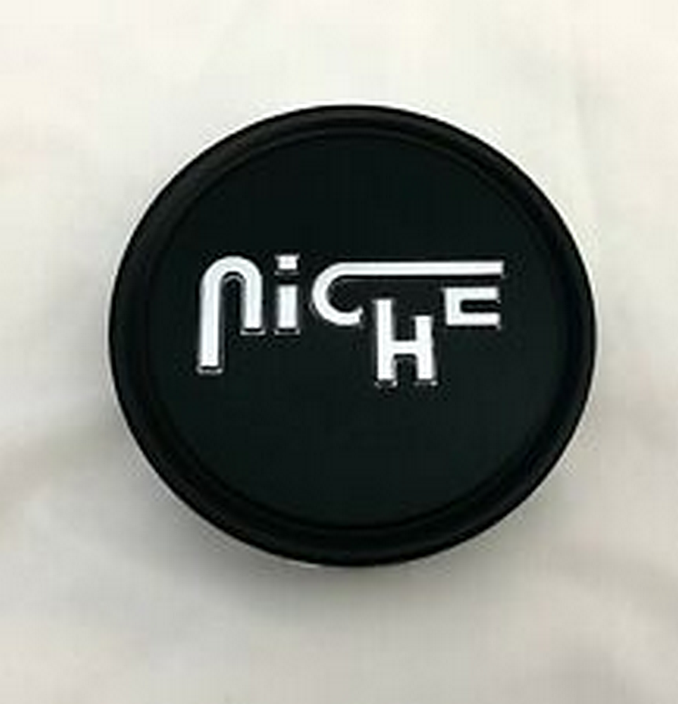 Niche 2.95" Flat Cap-flt-blk Silver Logo