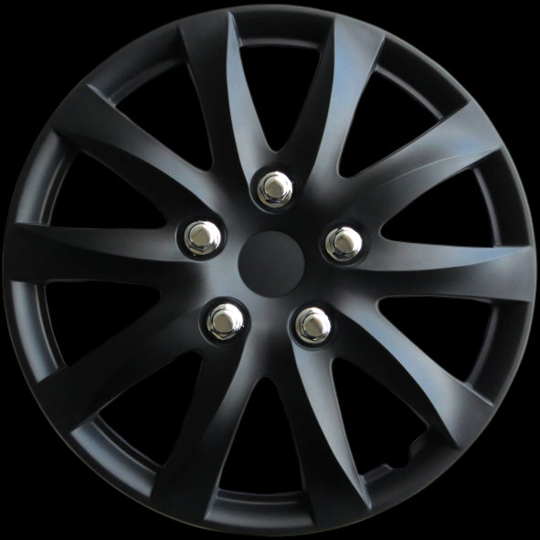 DAI Snap-On Hubcaps - 16'' Black - Set Of 4