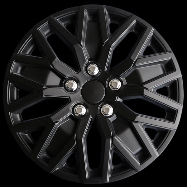 DAI Snap-On Hubcaps - 15'' Black - Set Of 4