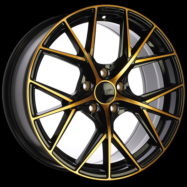 DAI Wheels A-Spec 16x7.0 5x114.3 40 67.1 Gloss Black - Machined Face - Bronze Face
