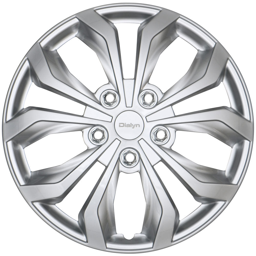 Dialyn Snap-On Hubcap Style 132 - 15" Silver - One Replacement Cap (1 Hubcap Only)