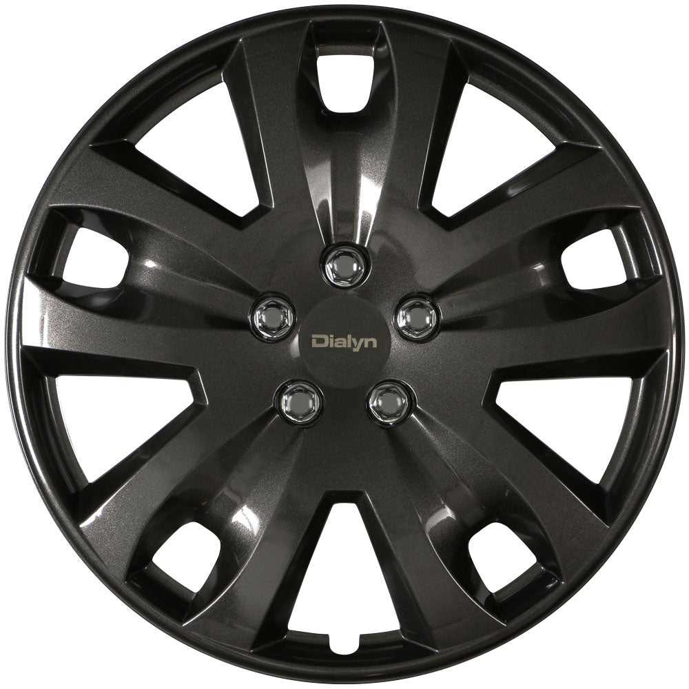 Dialyn Snap-On Hubcap Style 133 - 17" Matte Black - One Replacement Cap (1 Hubcap Only)
