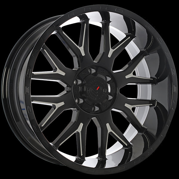 Forged Wheels XR101 20x10 8x180 -19 124.3 Gloss Black - Milled Edge