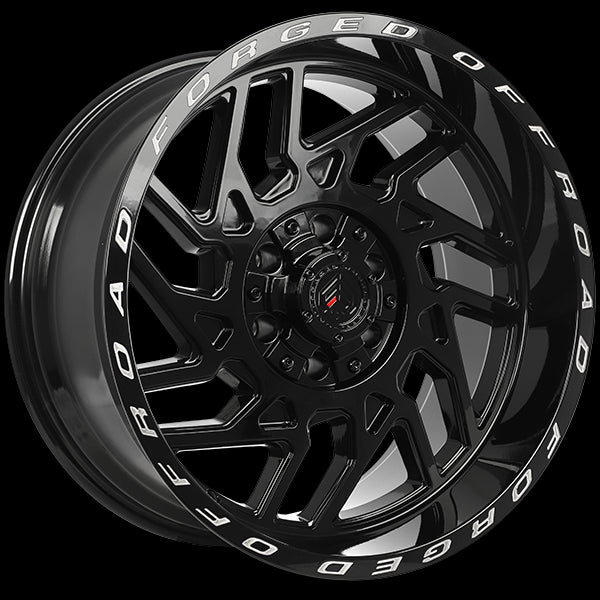 Forged Wheels XR103 20x10 5x127 / 5x139.7 -19 77.8 Gloss Black - Milled Lip