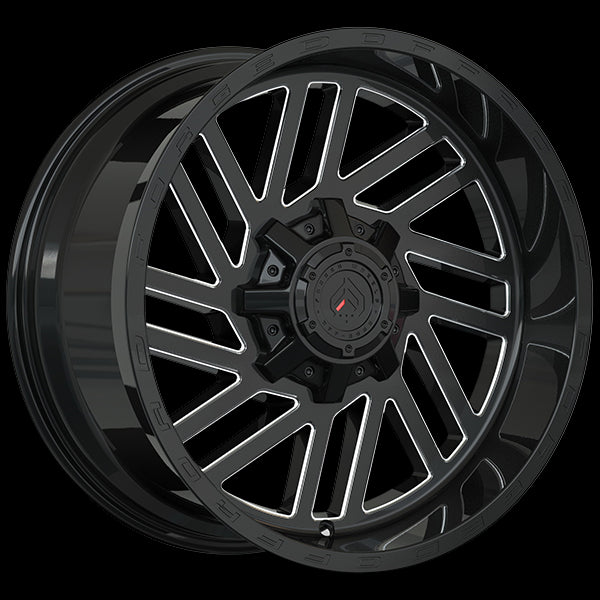 Forged Wheels XR107 20x10 5x127 -12 71.5 Gloss Black - Milled Edge