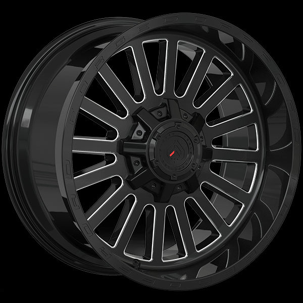 Forged Wheels XR108 20x10 8x170 -12 125.1 Gloss Black - Milled Edge