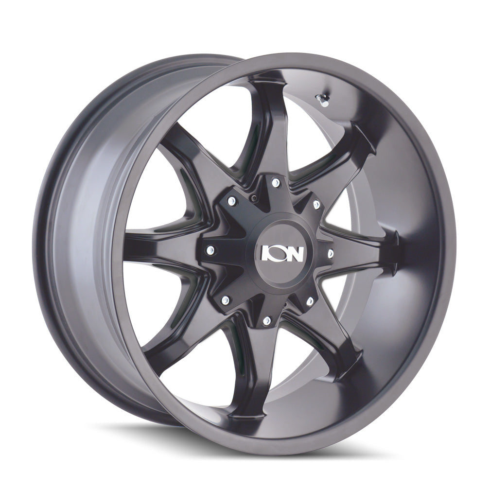 ION TYPE 181 18x9 6x135 6x139.7 -12 106 SATIN BLACK/MILLED SPOKES - TheWheelShop.ca