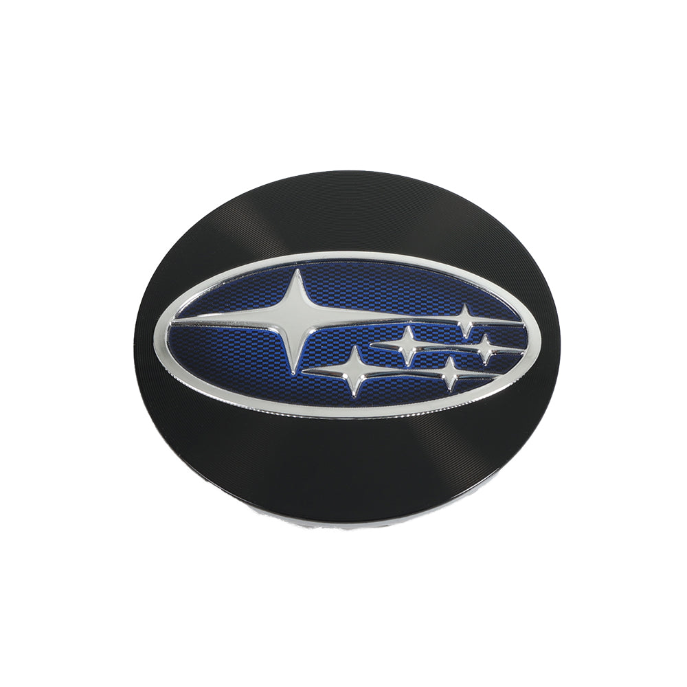 OEM Subaru Cap- Black- Chrome Ring With Blue Logo - 28821FL000
