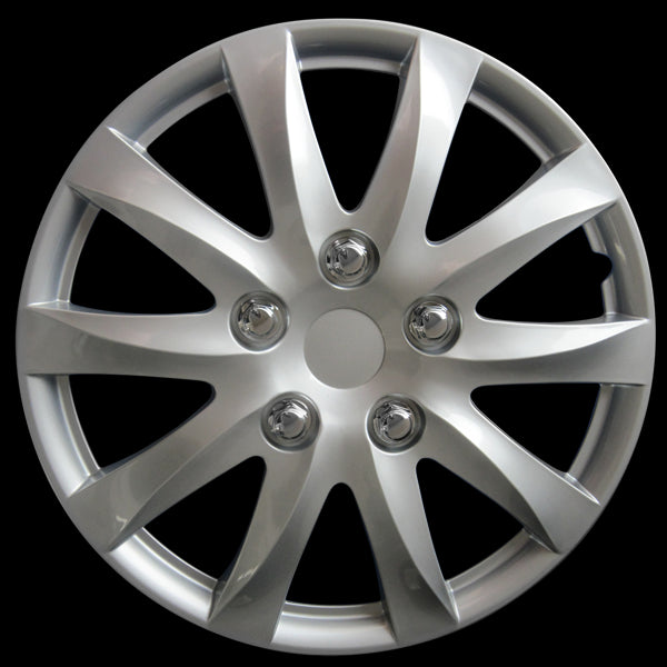 DAI Snap-On Hubcaps - 14'' Silver - Set Of 4
