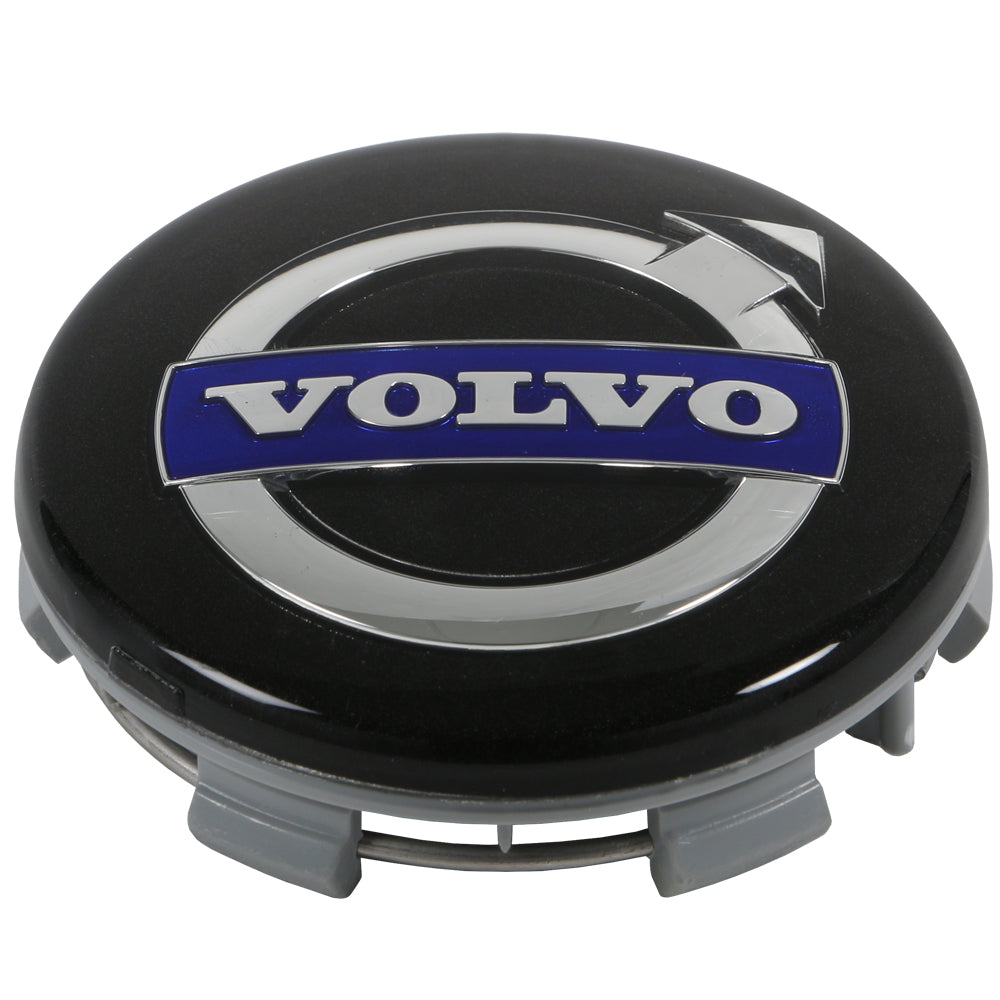 OEM Volvo Cap- Black- Chrome Ring With Blue Logo