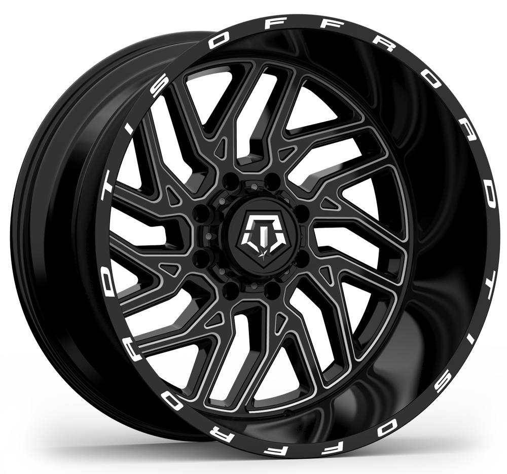 TIS WHEELS 544BM 20X12 -44 8X170 GLOSS BLACK WITH CNC MILLED ACCENTS