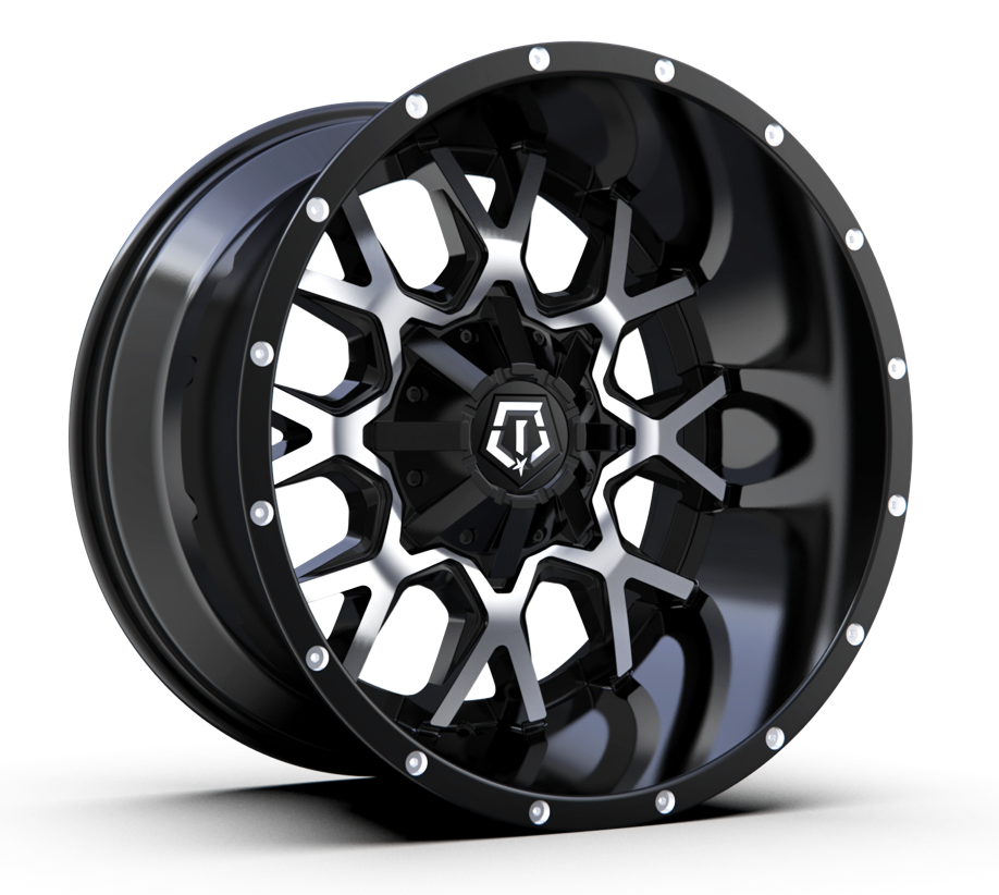 TIS WHEELS 549MB 20X9 +00 6X135 / 6X139.7 GLOSS BLACK MACHINED FACE AND BRIGHT SPOT MILLING ON LIP