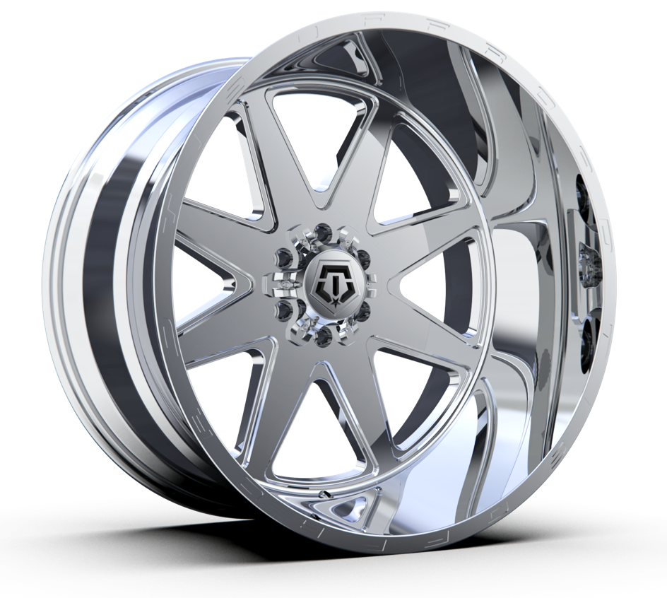 TIS WHEELS 551P 24X14 -76 8X170 FULL POLISHED WITH MILLED LIP LOGO