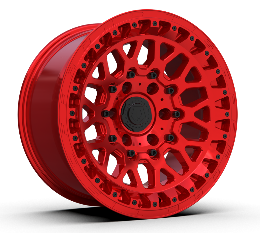 TIS WHEELS 555MRT 22X12 -44 5X127/5X139.7 0 MACHINED WITH GLOSS RED CLEAR COAT