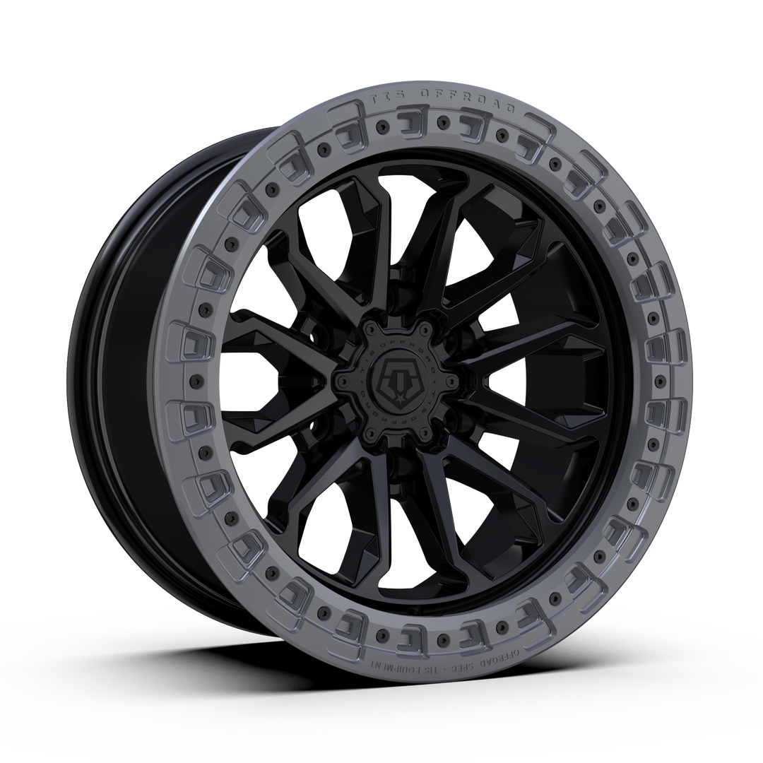 TIS WHEELS 556BA 22X12 -44 8X180 0 SATIN BLACK WITH ANTHRACITE SIMULATED BEAD RING