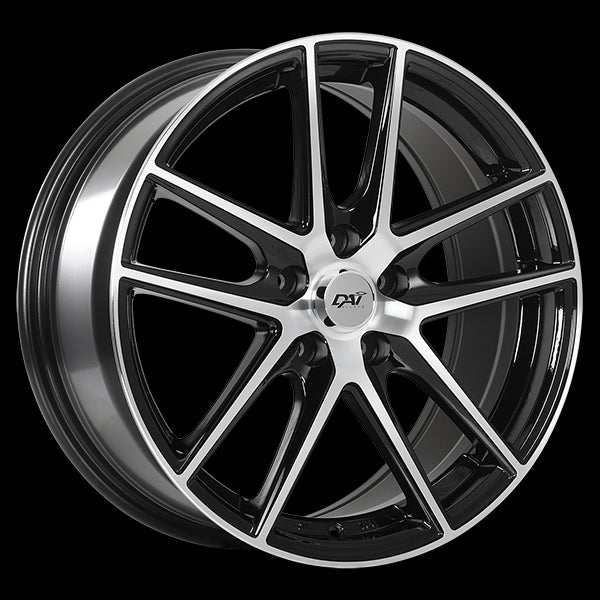 DAI WHEELS LEVEL 14X6.0 4X100 38 73.1 GLOSS BLACK WITH MACHINED FACE - TheWheelShop.ca