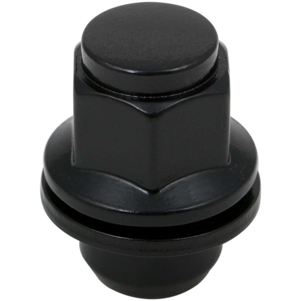 Mag W/Washer Black Nut OEM Flat/60° Seat-12x1.25mm-13mm Shank OD 20.1mm-21mm Hex