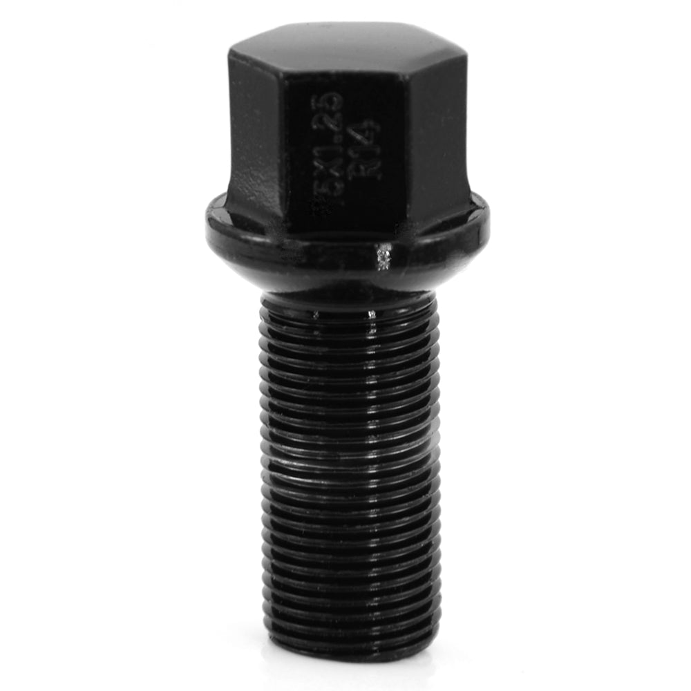 Acorn Black Bolt R14 Radius Seat-15x1.25mm-30mm Shank-17mm Hex