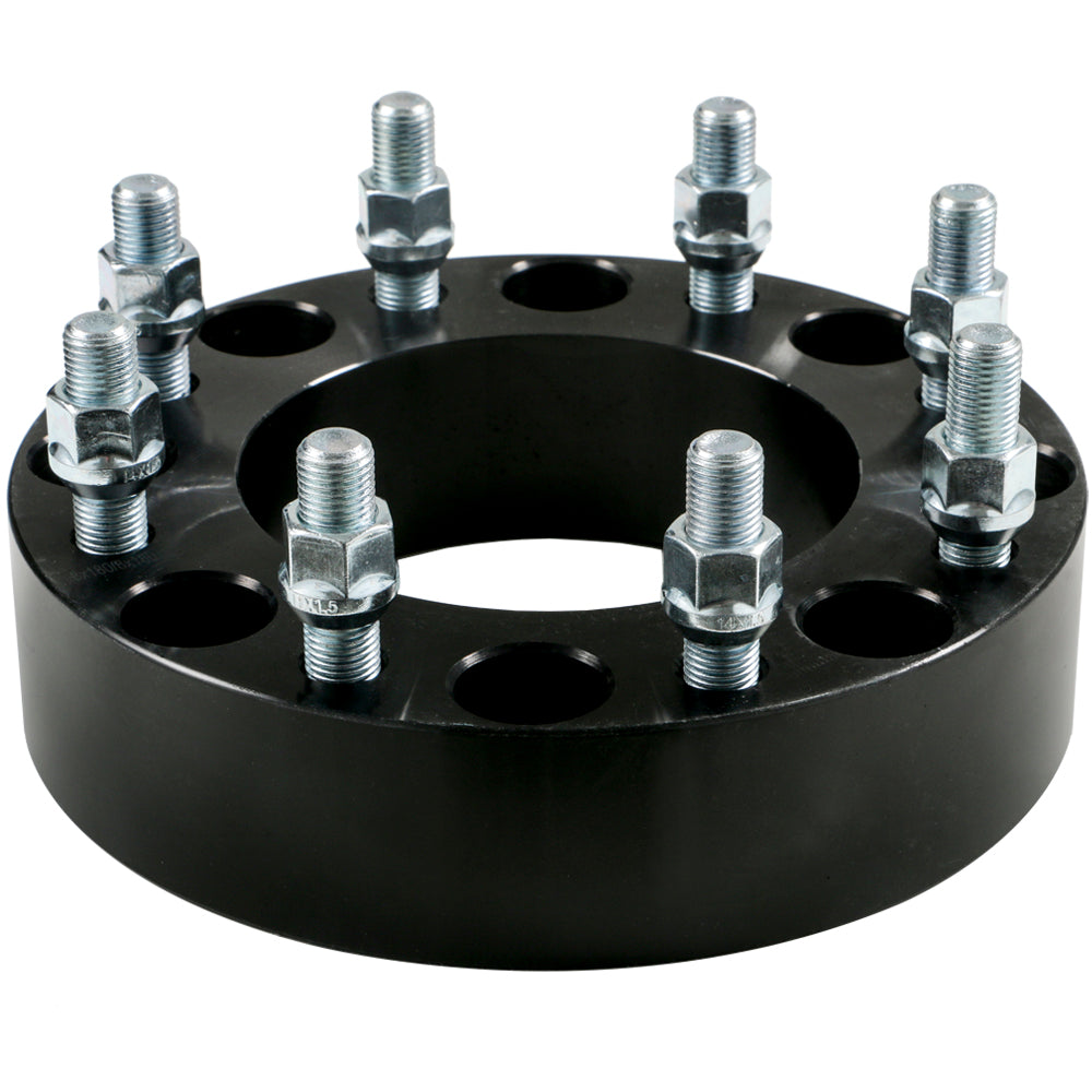 Billet Wheel Adapter-Black-8x180 to 8x180mm-Bore 124.3mm-Thickness 51mm (2.00'')-14x1.50mm