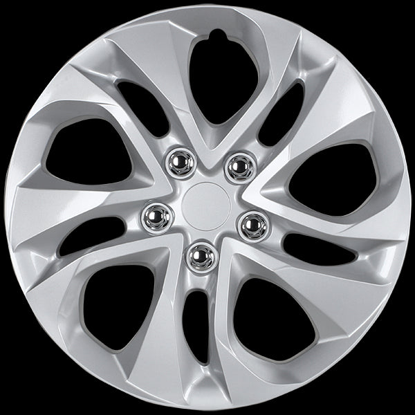 DAI Snap-On Hubcaps - 16'' Silver - Set Of 4