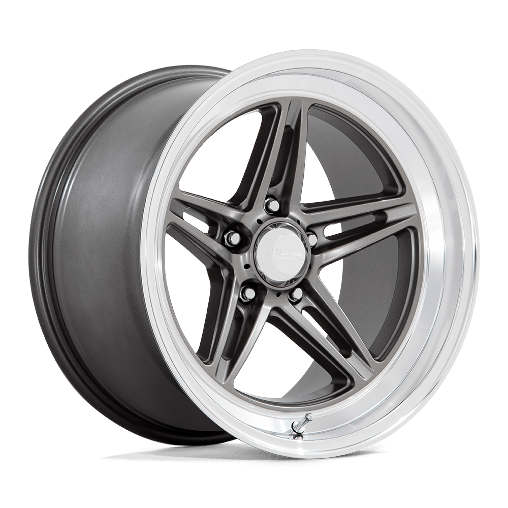 American Racing Vintage Vn514 Groove 18x7 5x120.65 0 72.6 Anthracite With Diamond Cut Lip