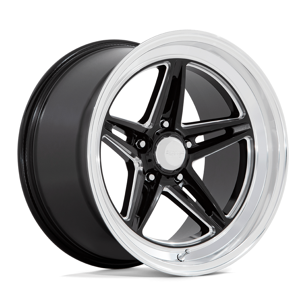 American Racing Vintage Vn514 Groove 18x7 5x114.3 0 72.6 Gloss Black Milled With Diamond Cut Lip