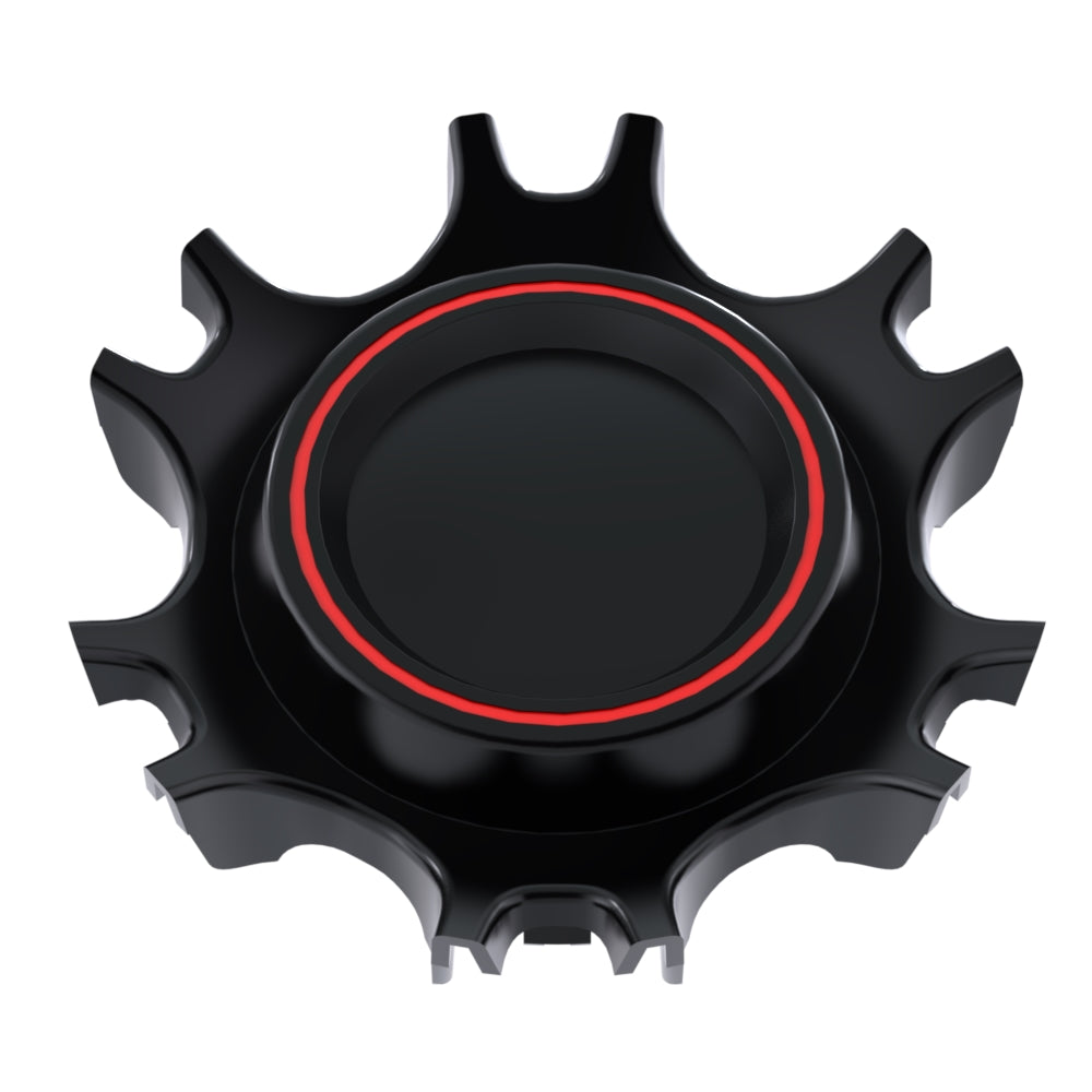 Satin Black Cap with Red Ring - C-1385PD11BR