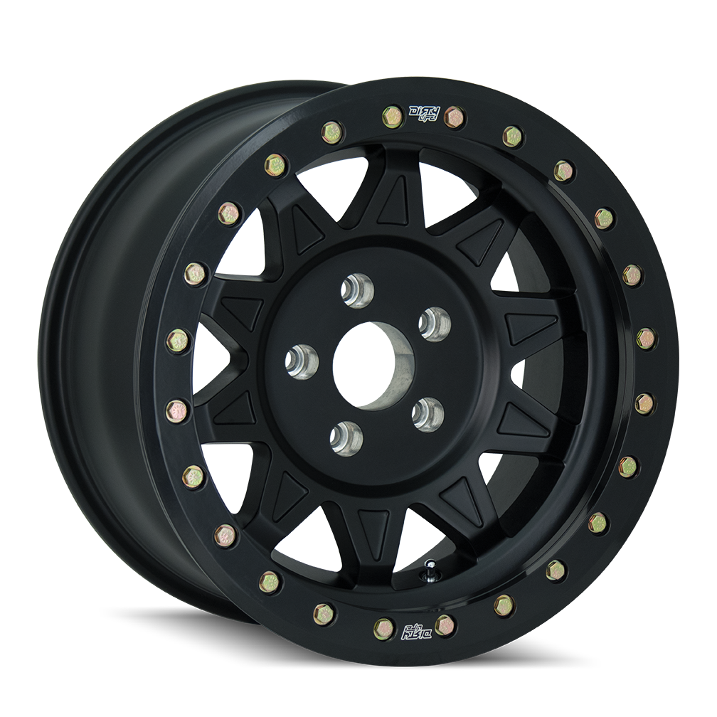 DIRTY LIFE ROADKILL RACE 9302 17x9 6x135  -14 87 MATTE BLACK/BLACK BEADLOCK - TheWheelShop.ca