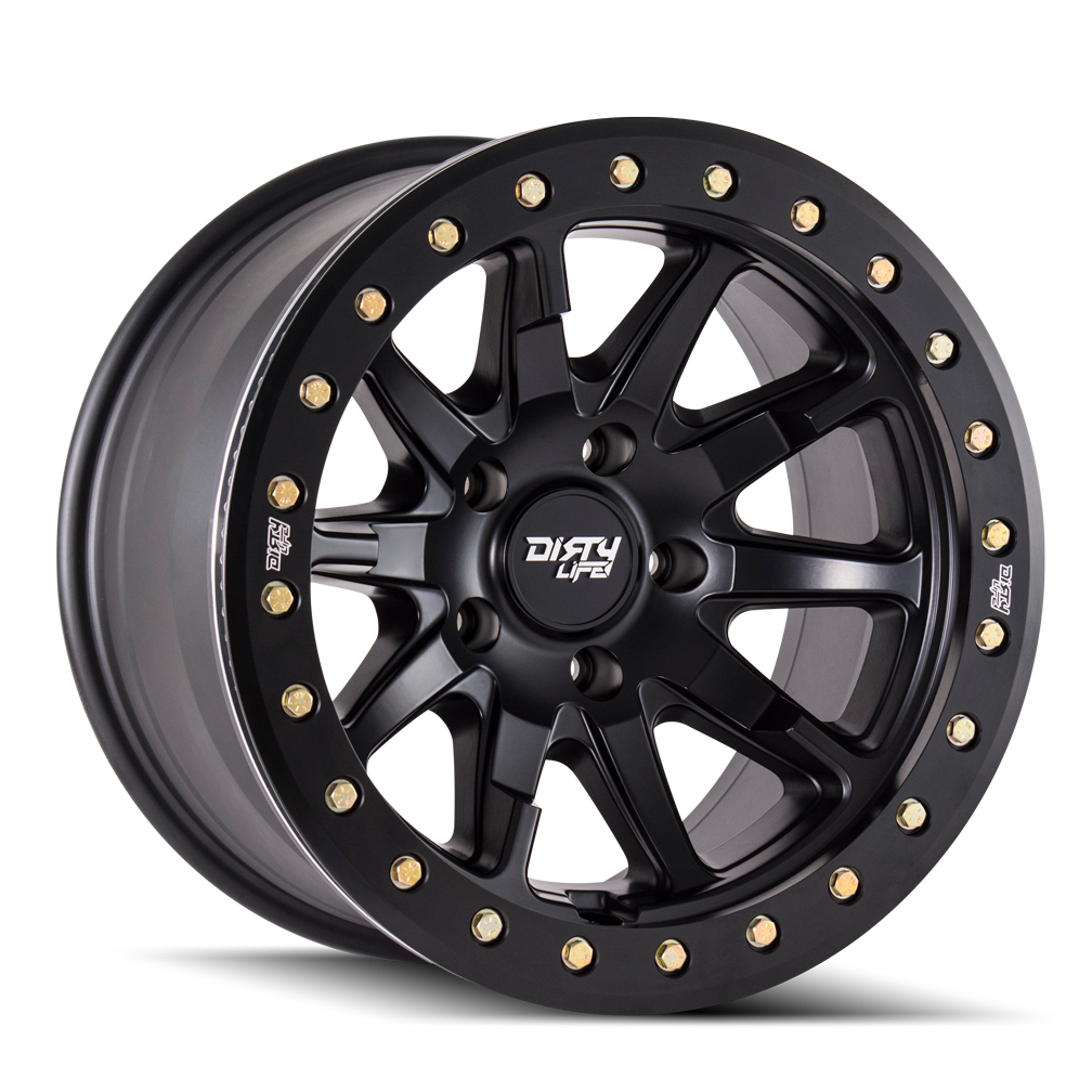 DIRTY LIFE DT-2 9304 20x9 5x127  0 78.1 MATTE BLACK W/SIMULATED RING - TheWheelShop.ca