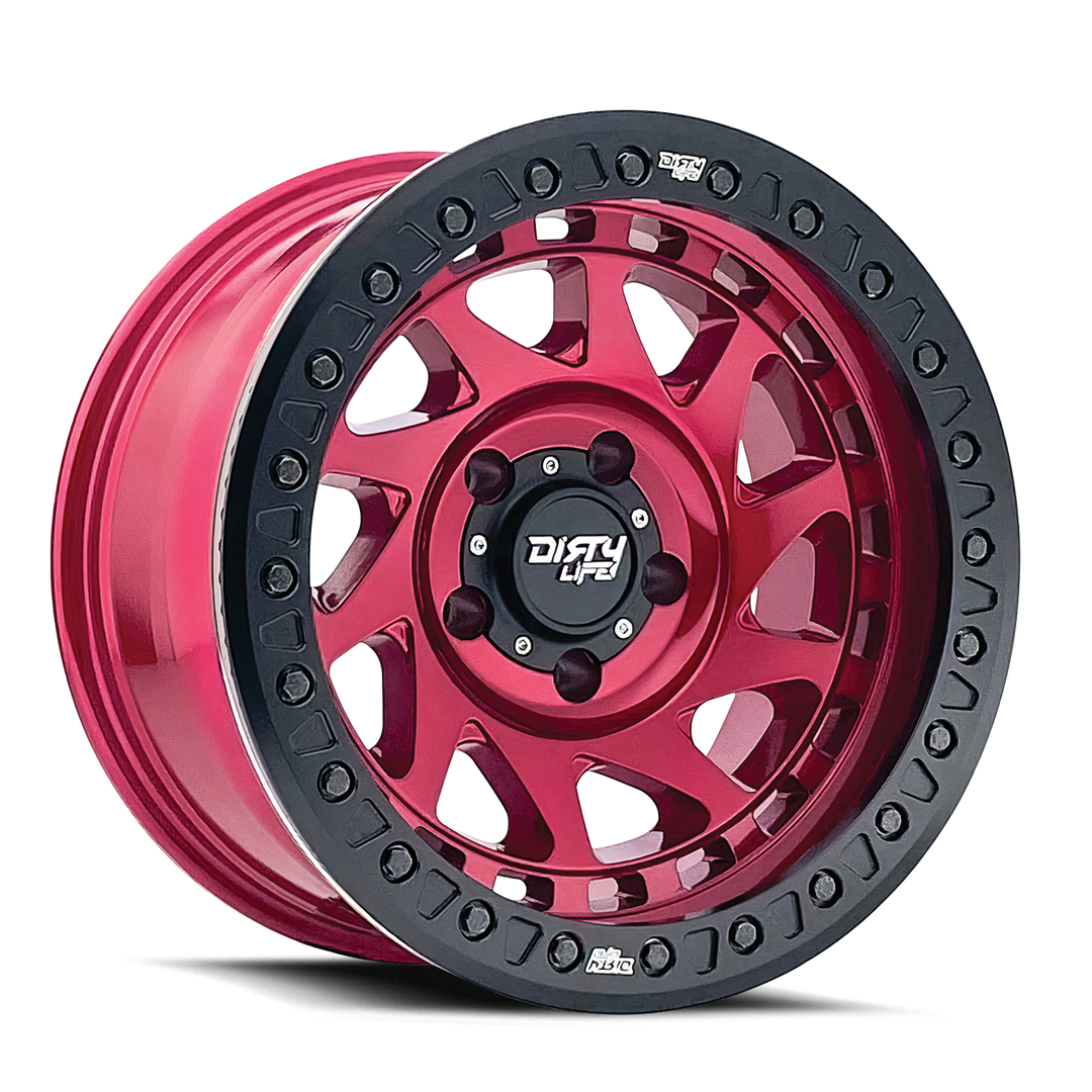 Dirty Life Enigma Race 9313 17x9 6x135 -12 87.1 Gloss Crimson Candy Red