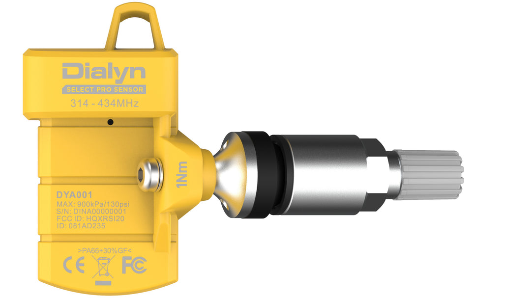 Capteur TPMS Dialyn Select Pro DYA001 (encliquetable haute vitesse) 314-434,5 MHz (configurable) - Aluminium