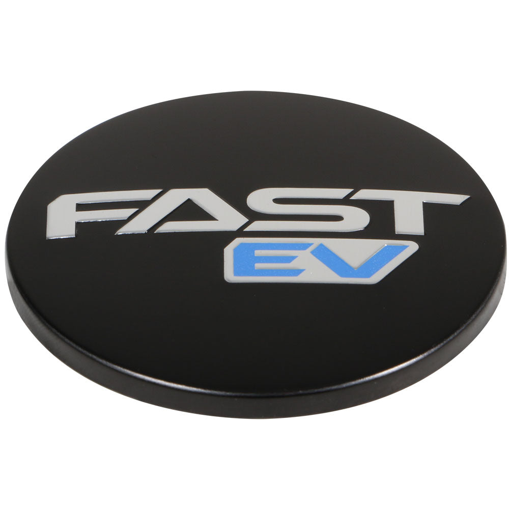 Black Emblem With Brushed Aluminum (FAST)- Blue (EV) Logo - Dome